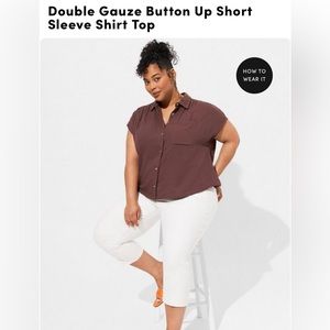Torrid - Brown Button Up Shirt - 6x